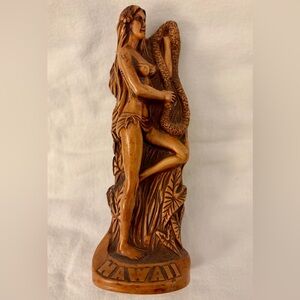 Coco Joe's Vintage Hawaiian Tiki Hula Girl Hand Carved Wood Figurine Hawaii 1986